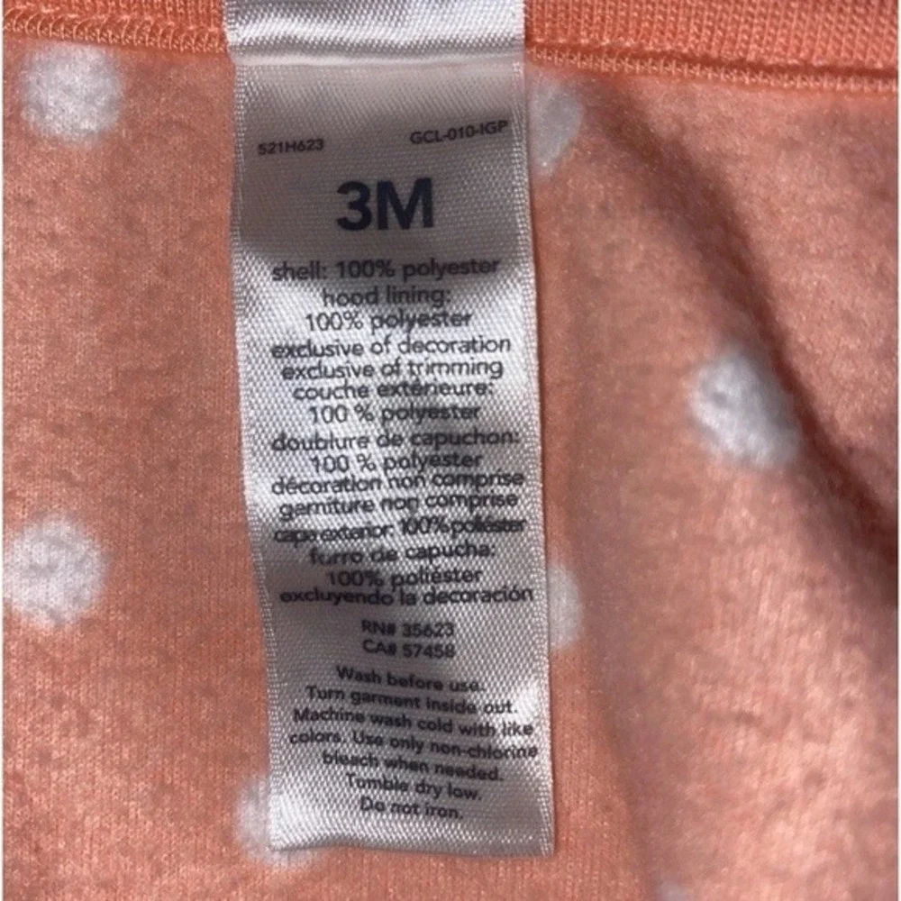 Carter's Fleece Zip Up Hoodies Kids 3M Multicolor Polka Dot Peach White 2 Pack